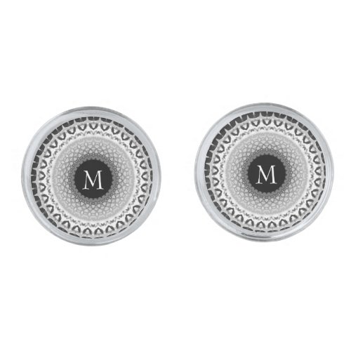 Black White Mandala Cufflinks