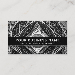 Black White Mandala Modern Elegant Professional Appointment Card