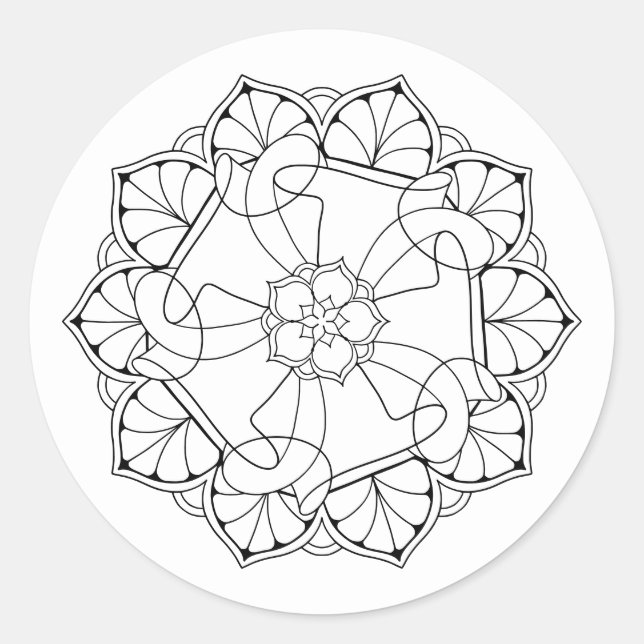 Black & White Mandala Sticker (Front)