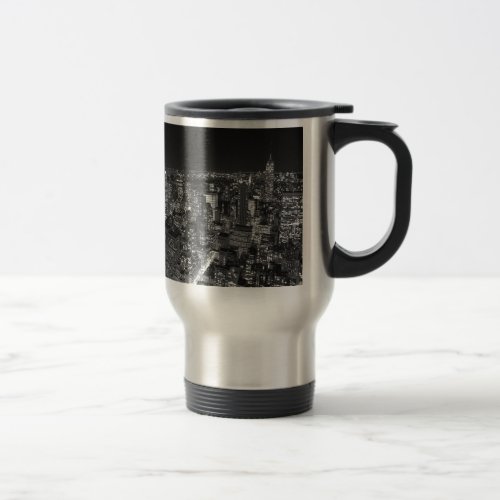 Black  White Manhattan Travel Mug