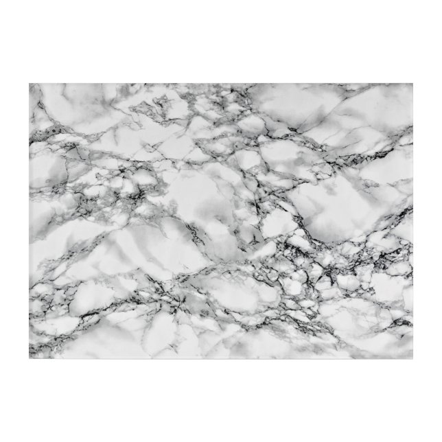 Black White Marble Acrylic Print (Front)