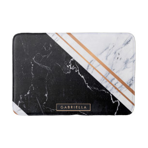 Black & White Marble Bath Mat
