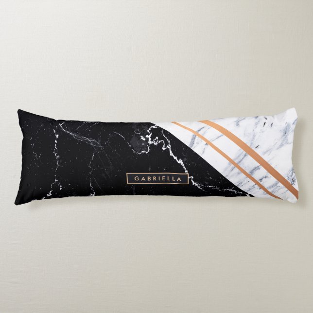Black & White Marble Body Pillow (Front)