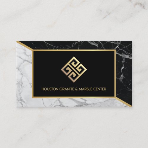 Black  White Marble Business Card
