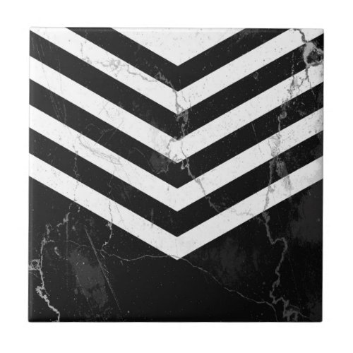Black  White Marble Ceramic Tile