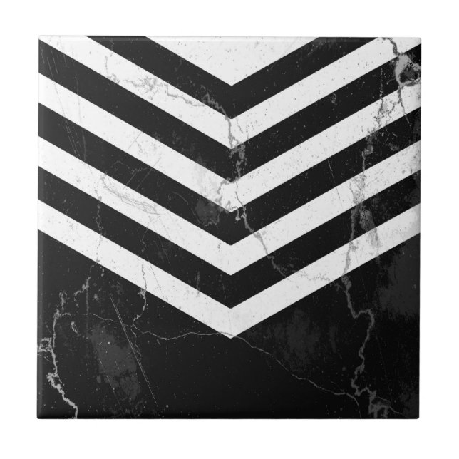 Black & White Marble Ceramic Tile (Front)