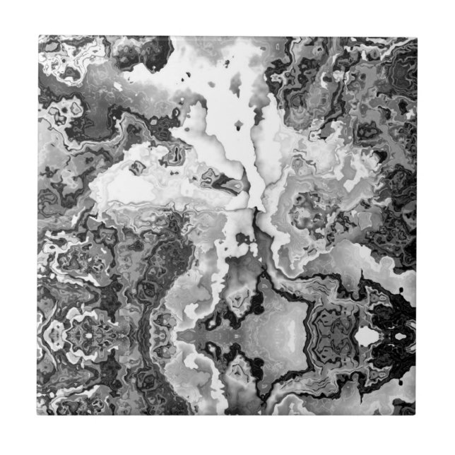 Black & White Marble Cool Home Decor Ceramic Tile (Front)