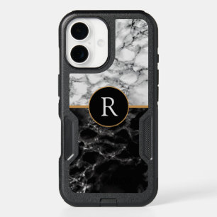 Black White Marble Custom Letter iPhone Case
