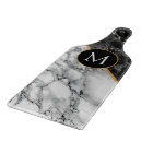 Black White Marble Cutting Board Custom Letter