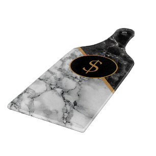 Black White Marble Cutting Board Personalized