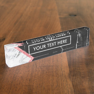 Black & White Marble Desk Name Plate