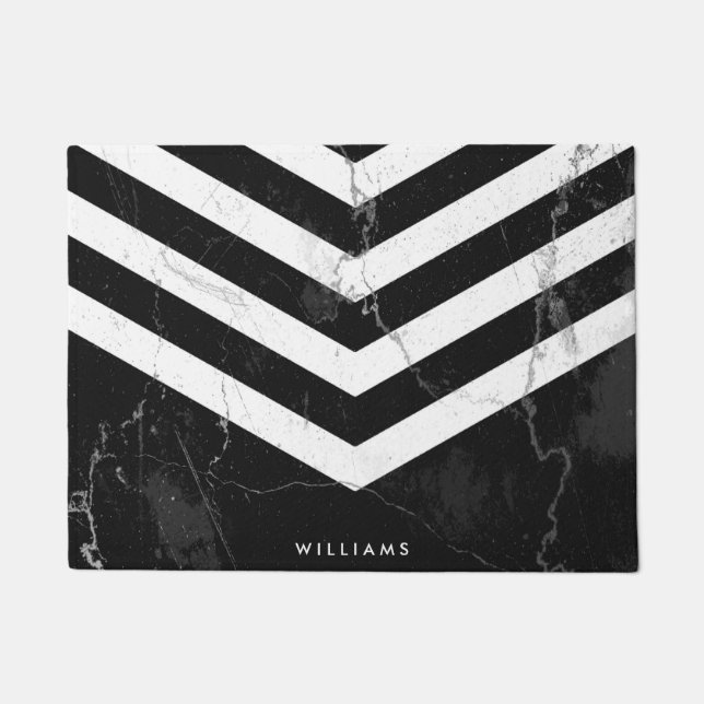 Black & White Marble Doormat (Front)