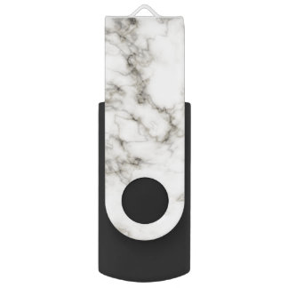black white marble Ebony Ivory stone finish USB Flash Drive