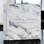 Black White Marble Elegant Professional Classy 3 Ring Binder<br><div class="desc">Custom Luxury Executive Black and White Marble Minimalist Business Binder with white lettered typography for the monogrammed add your own name and profession or job title. The Business Professional Name Plate can be customized with your name and job title. Please contact the designer for customized matching items.</div>