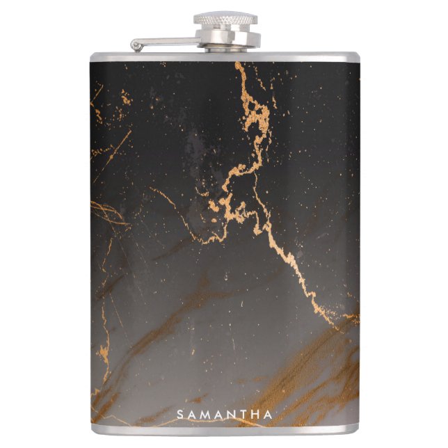 Black & White Marble Flask (Front)