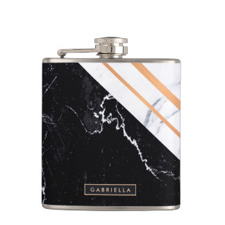 Black & White Marble Flask