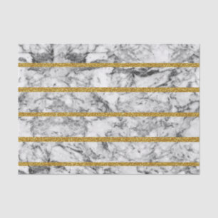 Black white marble gold glitter effect stripes tissue paper