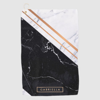 Black & White Marble Golf Towel