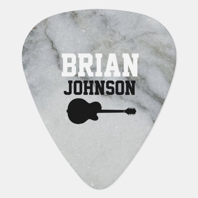 black&white marble guitar pick for cool guitarists (Front)