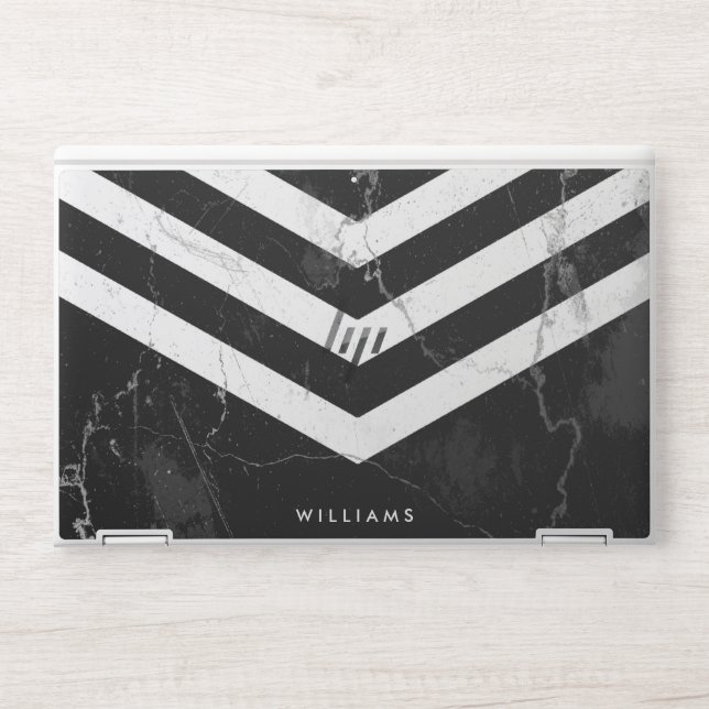 Black & White Marble HP Laptop Skin (Front)
