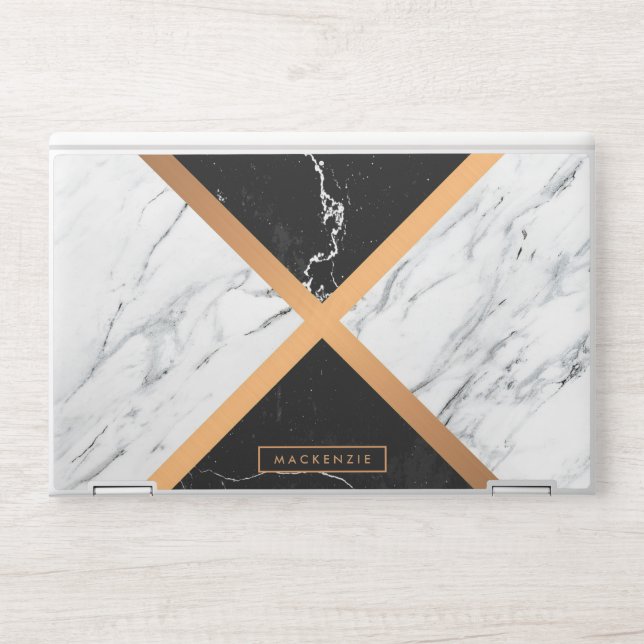 Black & White Marble HP Laptop Skin (Front)