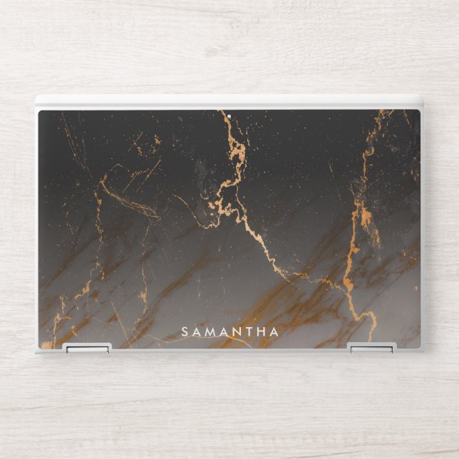 Black & White Marble HP Laptop Skin (Front)