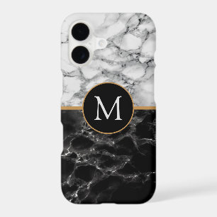 Black White Marble iPhone Case Custom Letter