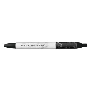 Black & White Marble Modern Elegant Sophisticated Pen