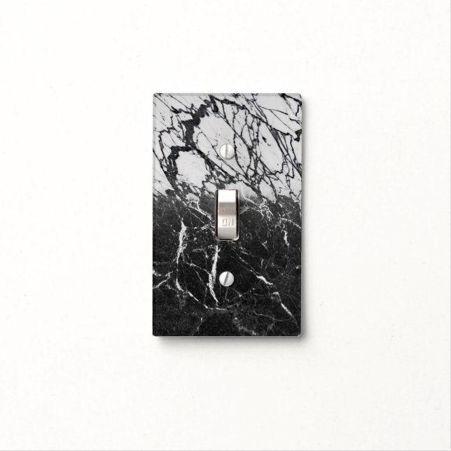 Black & White Marble Modern Glam Trendy Light Switch Cover (In Situ)