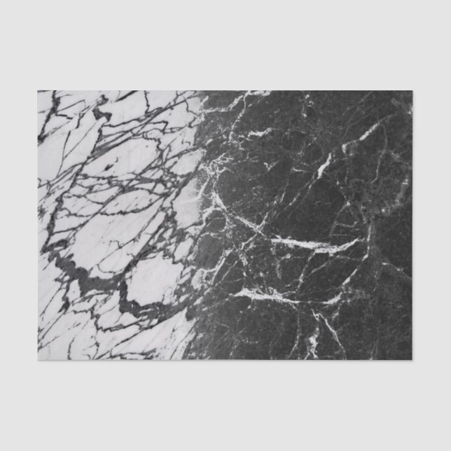 Black & White Marble Modern Glam Trendy Party Tissue Paper (Front)