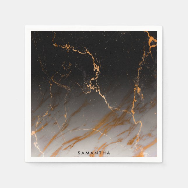 Black & White Marble Napkins (Front)