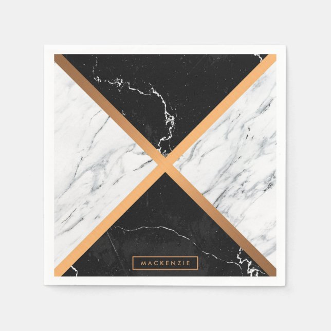 Black & White Marble Napkins (Front)