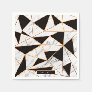 Black & White Marble Napkins