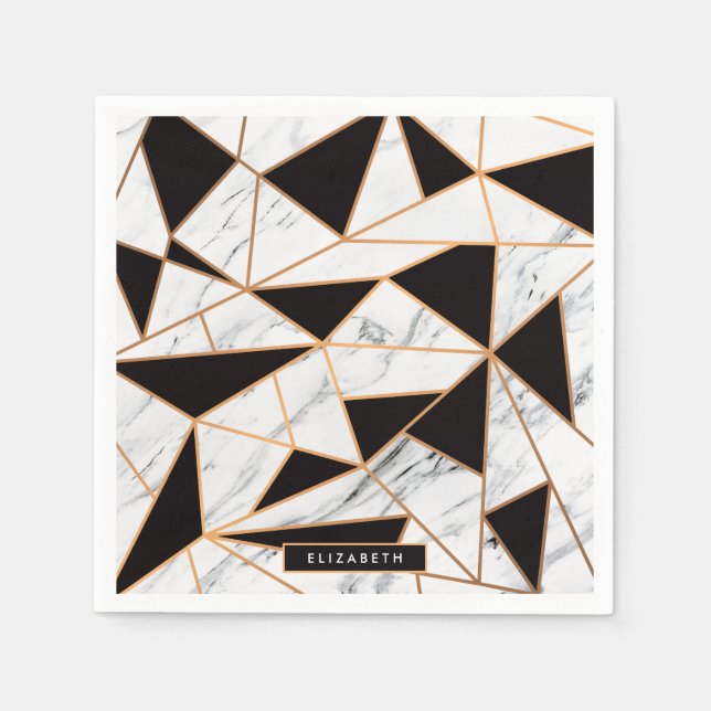 Black & White Marble Napkins (Front)