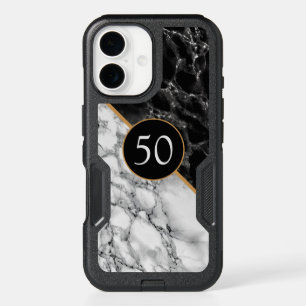 Black White Marble Personalized iPhone Case