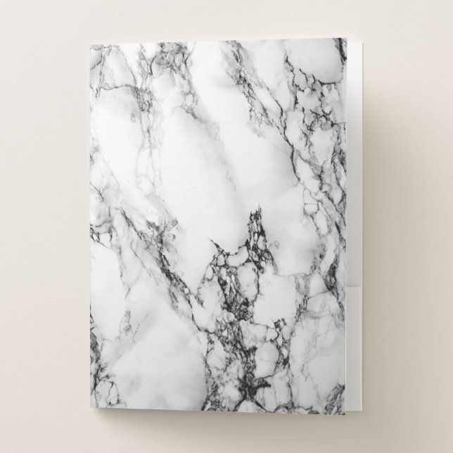 Black & White Marble Pocket Folder (Front)