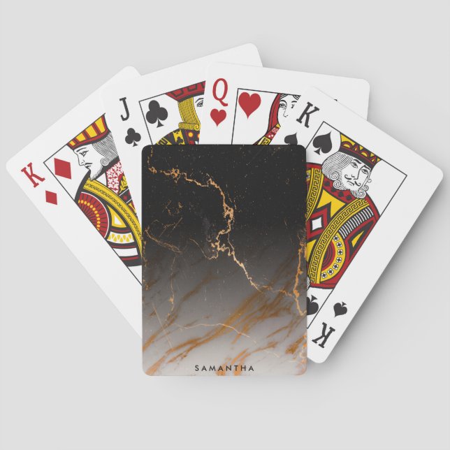 Black & White Marble Poker Cards (Back)