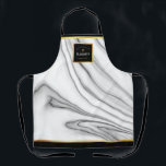 Black & White Marble Stone Baking Apron<br><div class="desc">Our Black & White Marble Stone Baking Apron is a great gift idea for your favorite baker. Great for the new bride ( or groom!) . Artisan or Beginner, they are sure to appreciate the clean minimalist lines and classic black, white and gold marble design, Inquiries: message us or email...</div>