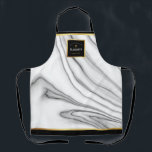Black & White Marble Stone Baking Apron<br><div class="desc">Our Black & White Marble Stone Baking Apron is a great gift idea for your favorite baker. Great for the new bride ( or groom!) . Artisan or Beginner, they are sure to appreciate the clean minimalist lines and classic black, white and gold marble design, Inquiries: message us or email...</div>