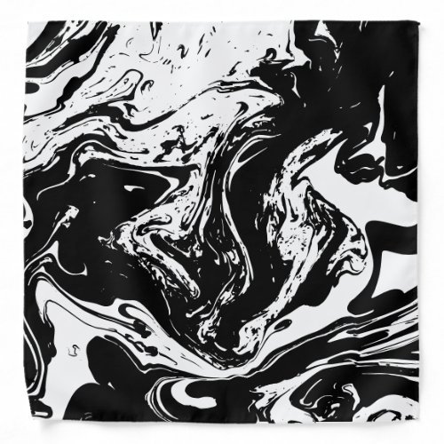 Black  White Marble Style Bandana