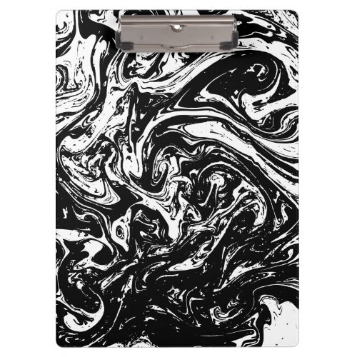 Black  White Marble Style Clipboard
