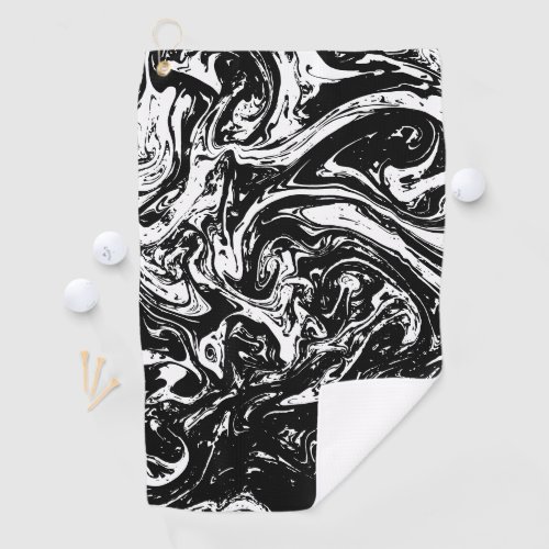 Black  White Marble Style  Golf Towel