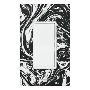 Black & White Marble Style Light Switch Cover