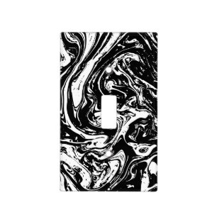 Black & White Marble Style Light Switch Cover