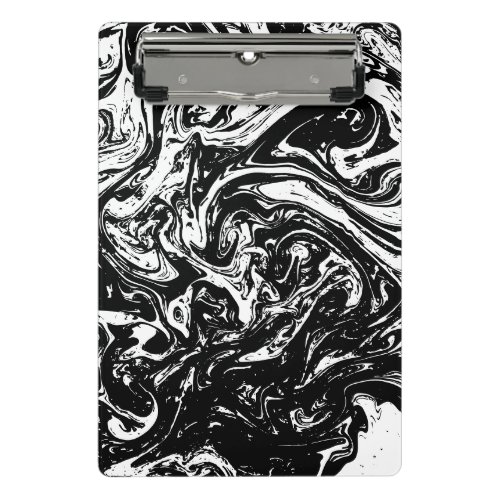 Black  White Marble Style Mini Clipboard