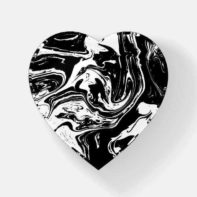 Black & White Marble Style Paperweight (Front)