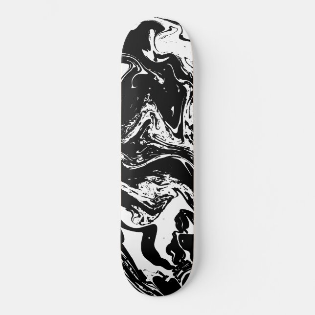 Black & White Marble Style Skateboard (Front)