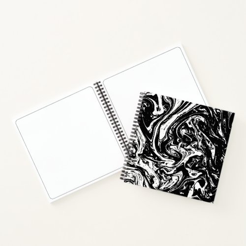 Black  White Marble Style Spiral Notebook