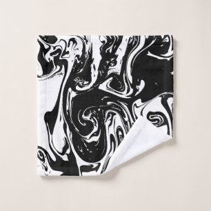 Black & White Marble Style Wash Cloth Towel
