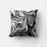 Black White Marble Swirl Elegant Chic Trendy Throw Pillow at Zazzle